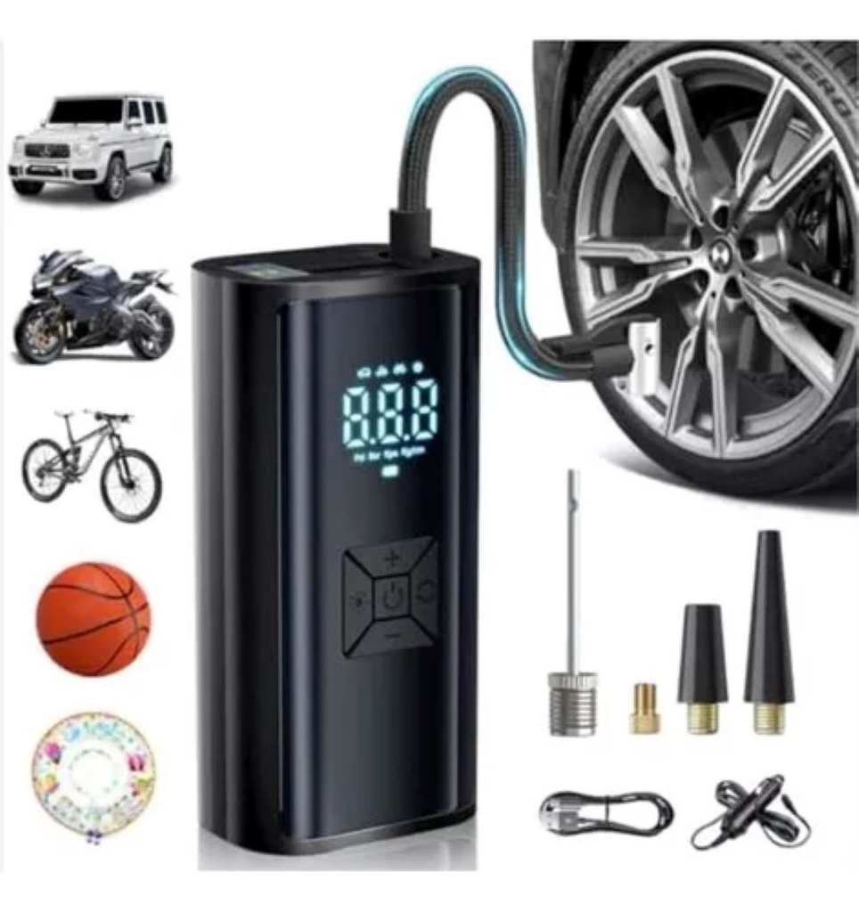 Bomba de aire portátil pantalla led Ebasix