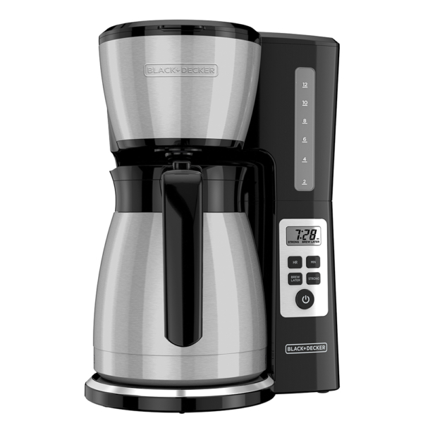 Cafetera Black And Decker 12 Tazas Programable, Térmica Digital Con Jarra De Acero Inoxidable