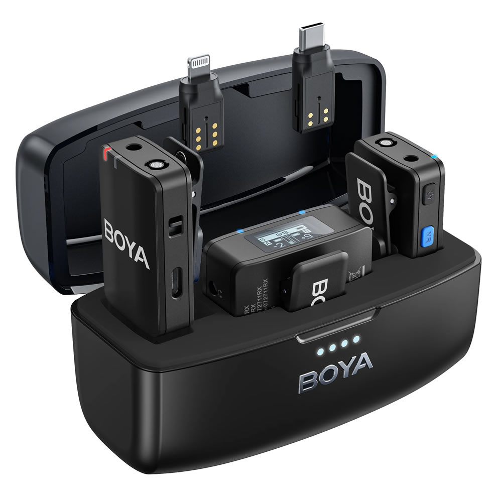 Microfonos dobles Boya BoyaMic USB-C + Lightining + 3.5mm TRS NC