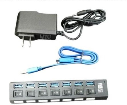 Hub 7 Puertos USB 3.0 + Adaptador de Poder SWITCH/IND