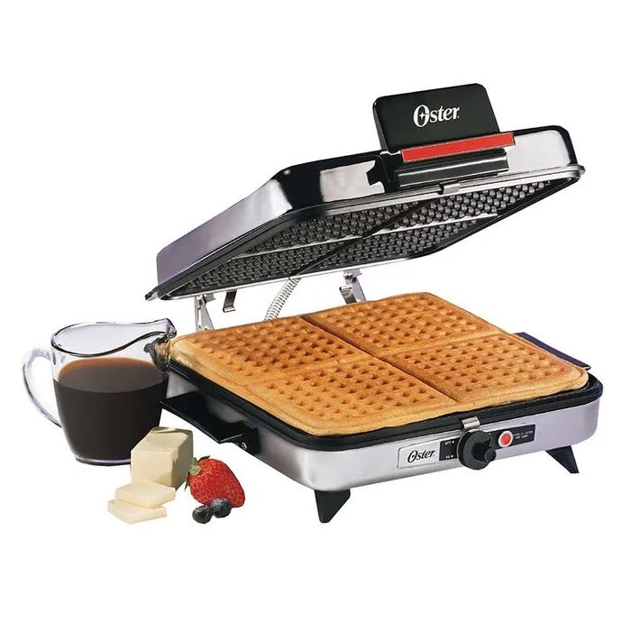 OSTER Waflera Sanduchera y Grill con placas reversibles 3 en 1