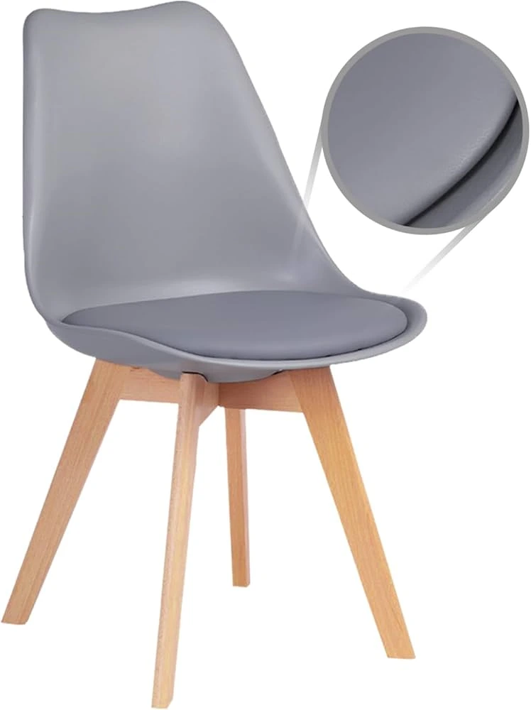 Silla Eames Tulip Acolchada Gris